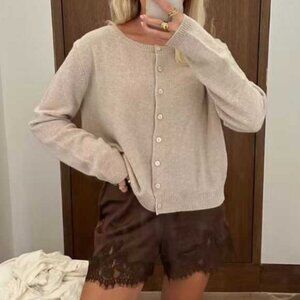 BEST Reformation Fern Satin Short - Pinecone Cafe Lace French Causal